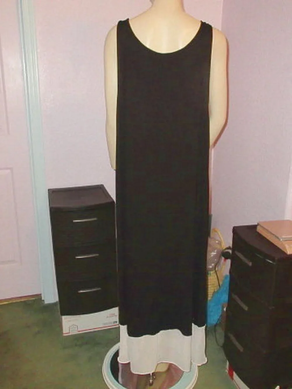 Vtg Tiger Tiered Midi Dress Size 2X Sleeveless Graphic Tank Whimsigoth Boho 80s